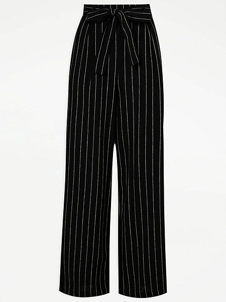 summer style essentials style essentials Striped Linen Blend Wide Leg Trousers