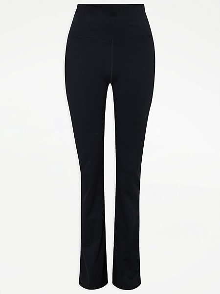 Black Active Yoga Kick Flare Trousers