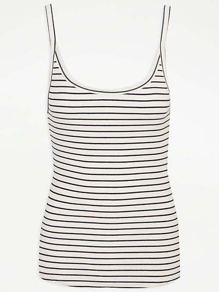 Striped Ribbed Scoop Neck Cami Top