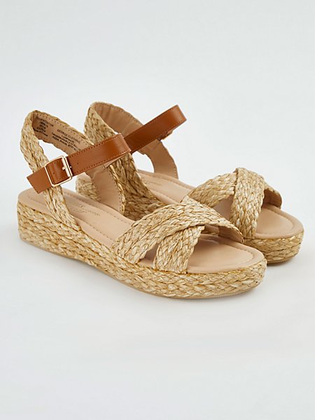 Straw Raffia Wedge Sandals