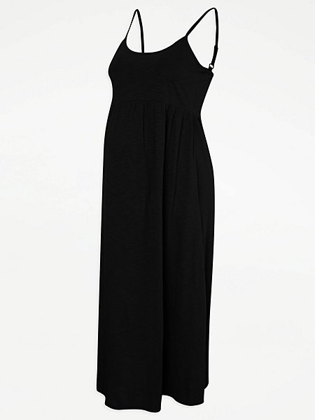 summer style essentials Black Strappy Midi Dress