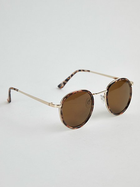 Tortoiseshell Circular Sunglasses