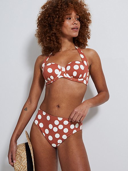 Rust Spot High Waisted Bikini Bottoms