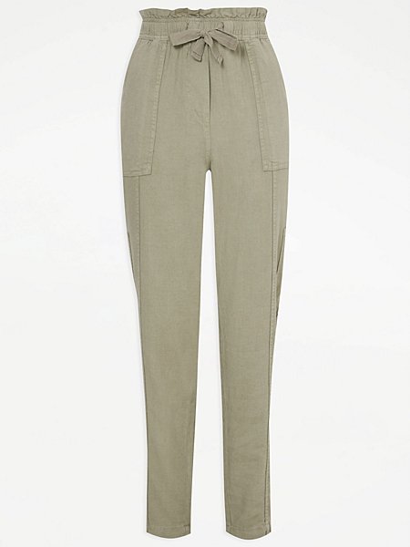 summer style essentials Linen Blend Cargo Utility Trousers