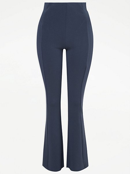 summer style essentials Ribbed Scuba Kick Flare Trousers