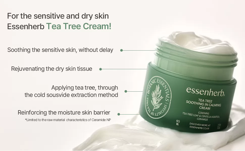 Image of Tea Tree Soothing In Calming Cream | Tea Tree Moisturizer as Alternatives to Silver Hydrosol