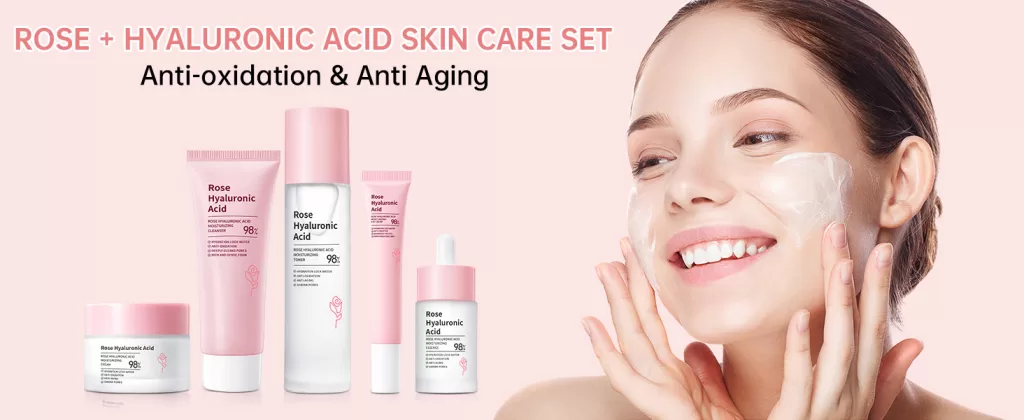 Image of Skin Care Set For Women, Rose Skin Care Routine Kit:  Mask acne in teenagers