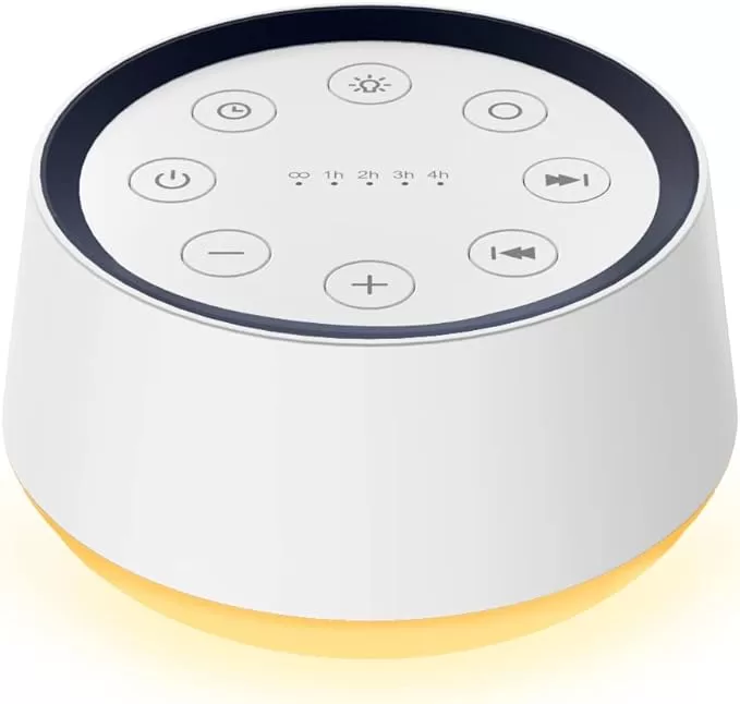 Image of Brown Noise Sound Machine with 30 Soothing Sounds 12 Colors Night Light an aid to  Improve Sleep Quality