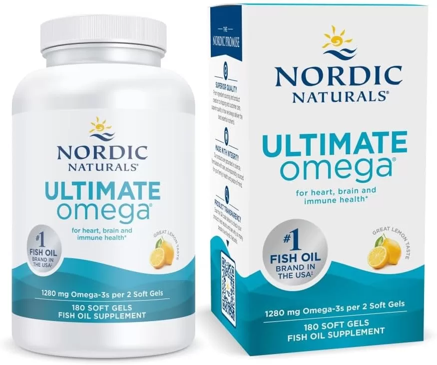 mage of Nordic Naturals Ultimate Omega, Lemon Flavor - 180 Soft Gels - 1280 mg Omega-3  recommended to use with RINVOQ Eczema and Arthritis Treatment 