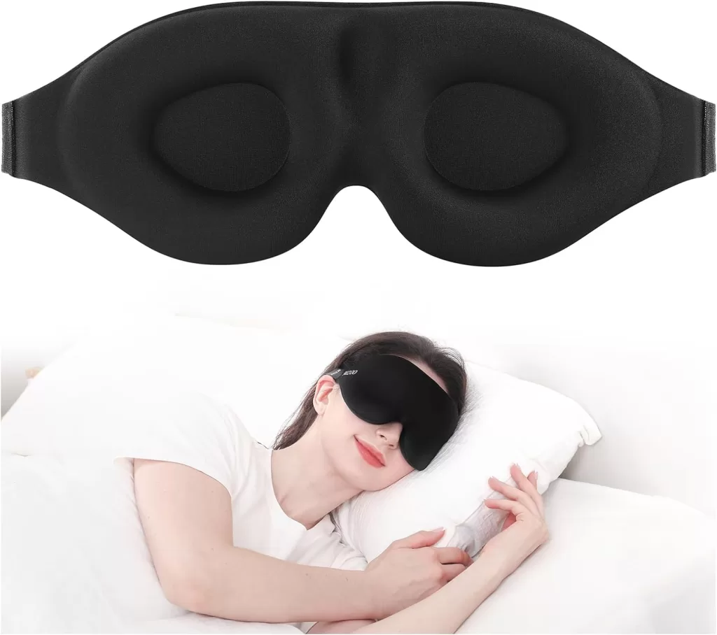 Image of MZOO Sleep Mask for Women Men, Updated Design 100% Light Blocking Eye Mask an aid to  Improve Sleep Quality