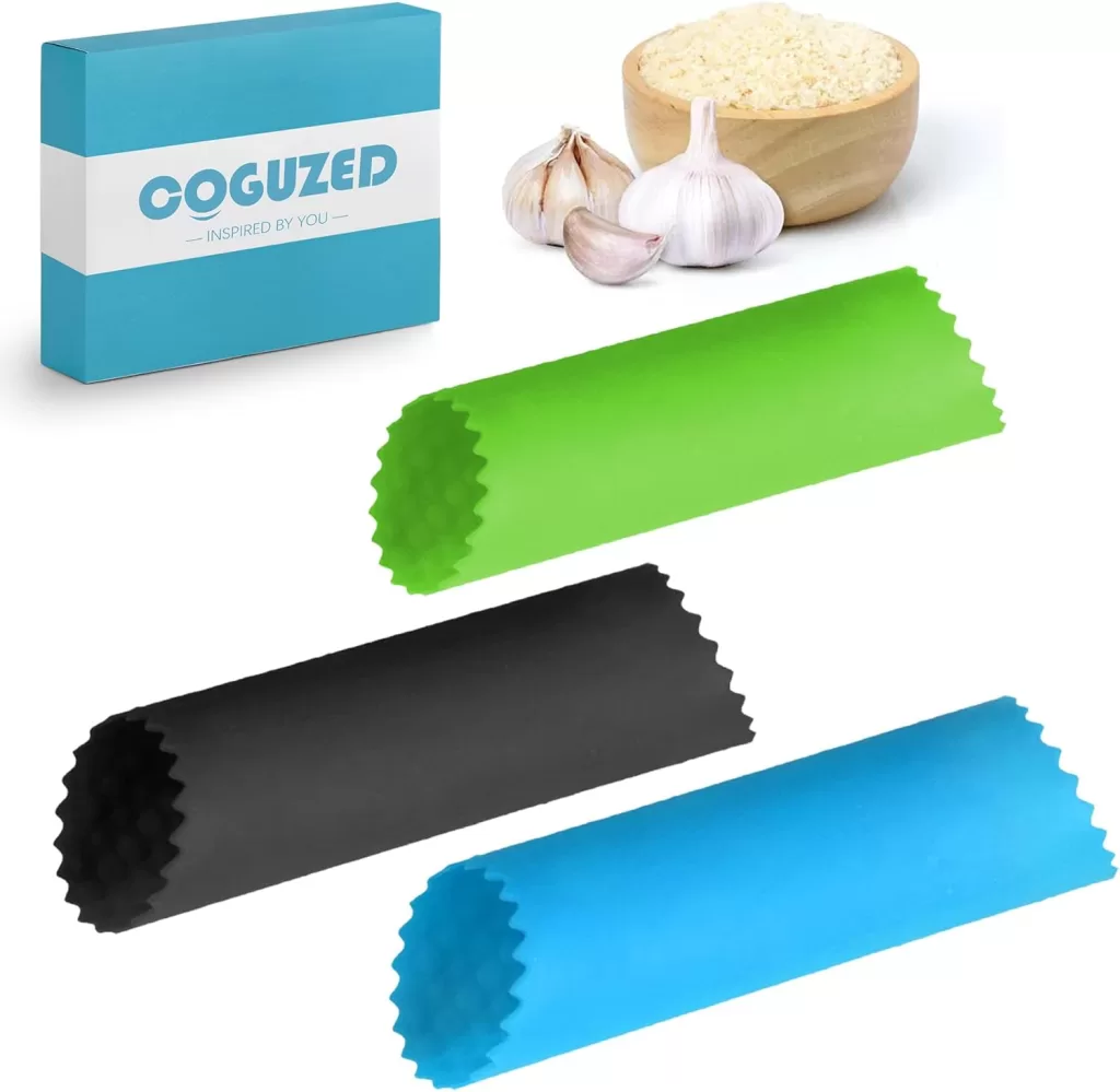 Image of CoguZed 3pcs Silicone Garlic Peeler Tube Roller, Effortless Skin Remover as Alternatives to Silver Hydrosol