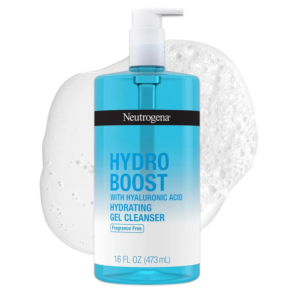 image of Neutrogena Hydro Boost Fragrance Free Hydrating Gel Facial Cleanser to help prevent acne