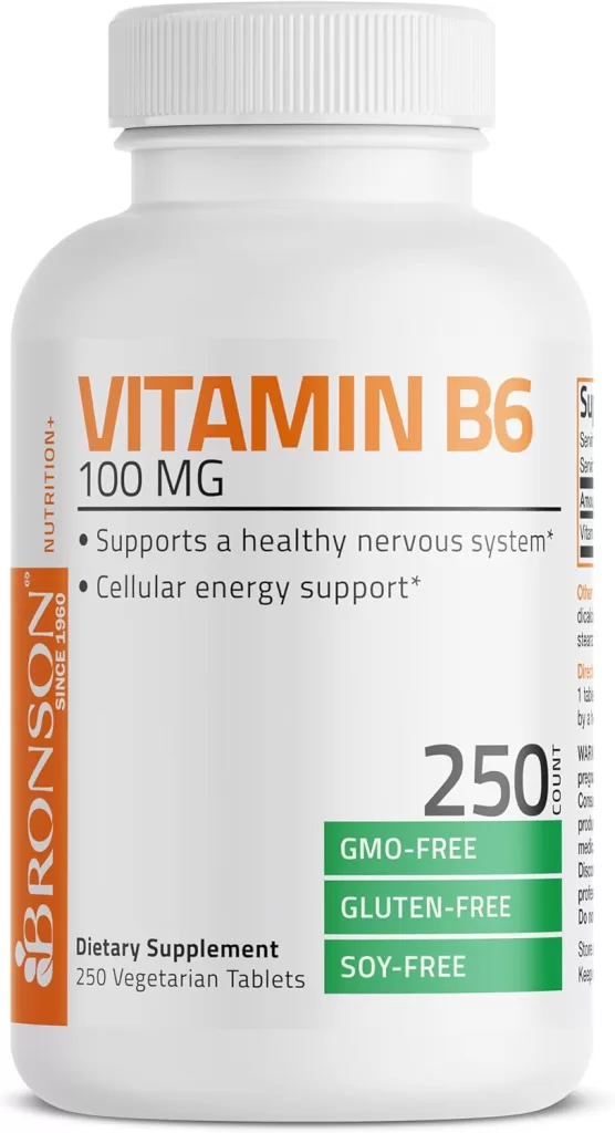 Image of Vitamin B6 100 mg Premium Vitamin B6 Supplement, part of Natural Supplements for Stress Relief