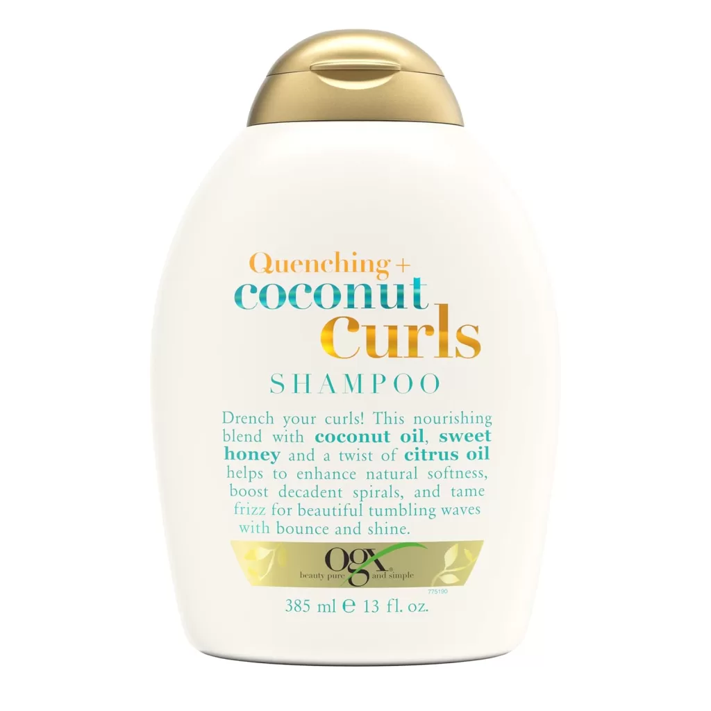 Image of OGX Quenching + Coconut, Curl-Defining Shampoo a big part to help Create a hair care routine