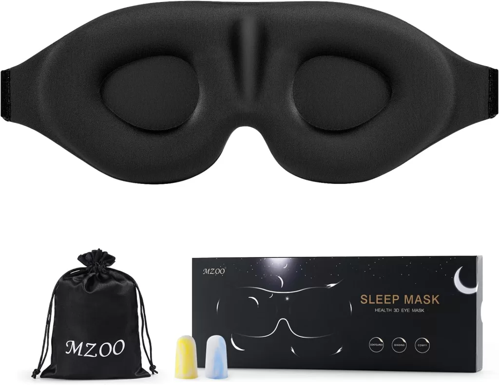 Image of MZOO Sleep Eye Mask for Men Women, Zero Eye Pressure 3D Sleeping Maska an aid to  Improve Sleep Quality