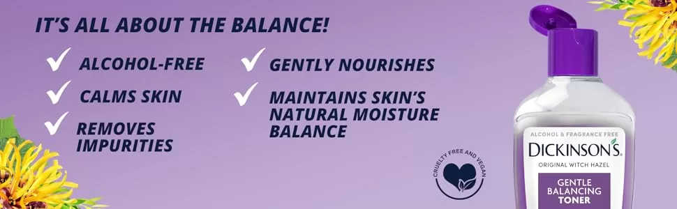 Image of Dickinson's Alcohol Free Gentle Balancing Toner as a part of the  Skincare routine for oily skin