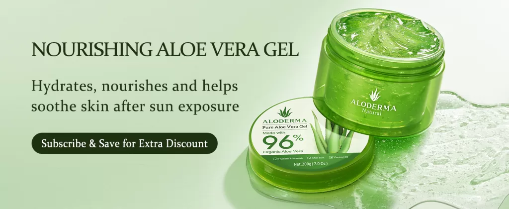 Image of Aloderma Organic Aloe Vera Gel for Face & Body, 96% Pure Aloe Gel : Calm red irritated skin