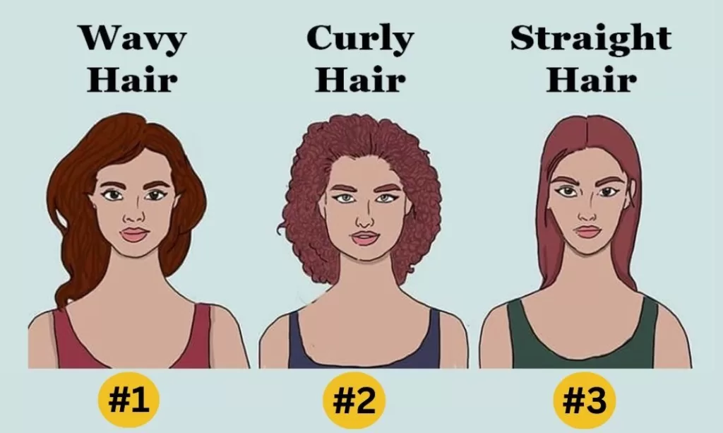 Image of 3 different hair types for Choosing hair products