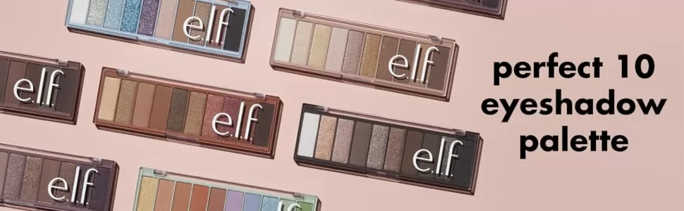 Image of e.l.f. Perfect 10 Eyeshadow Palette, Ten Ultra-pigmented Shimmer & Matte Shades: cruelty-free makeup