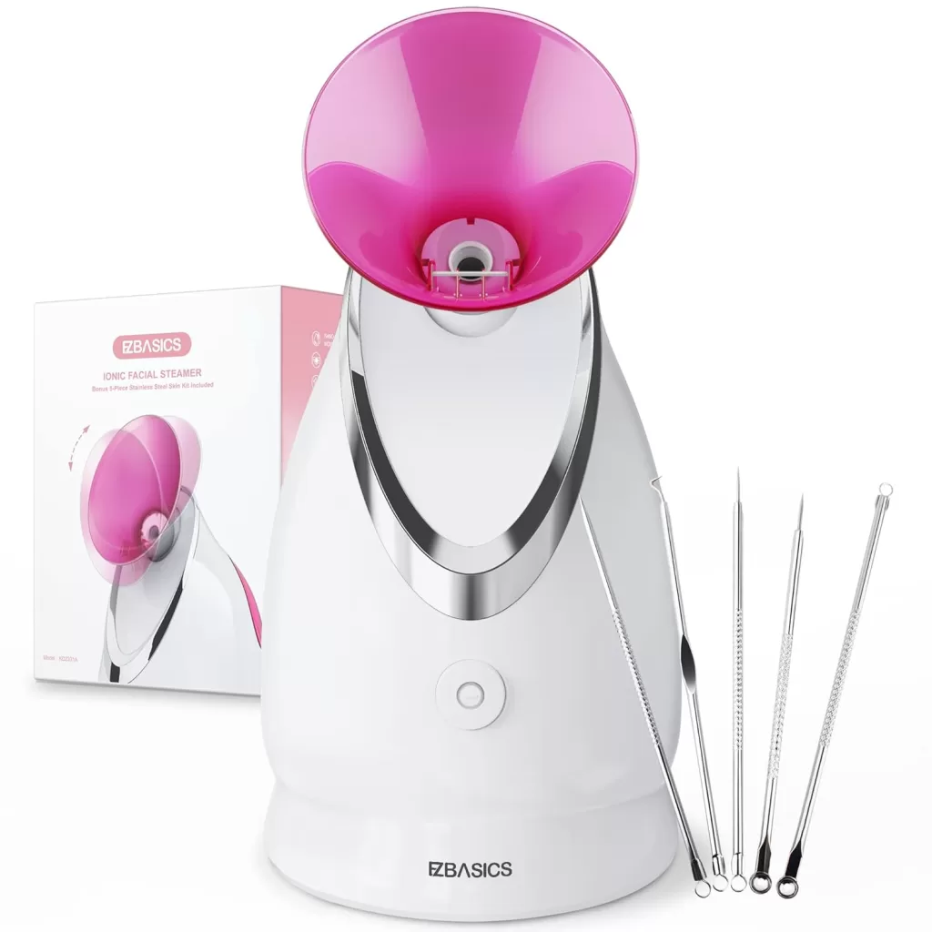 Image of EZBASICS Facial Steamer Ionic Face Steamer for Home Facial:  Affordable Beauty and Skincare Deals