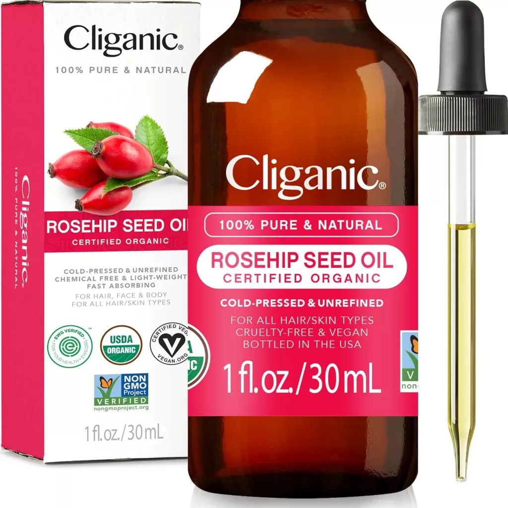 Image of Cliganic USDA Organic Rosehip Seed Oil for Face,  part of Autumn skincare essentials