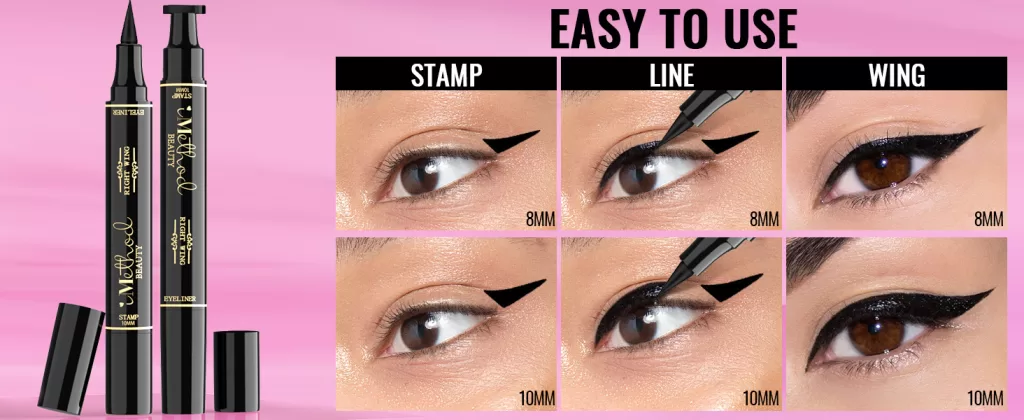 Image of Eyeliner Stamp - 2021 iMethod 2 Pens Winged Eyeliner Stamp, Eyeliner Stamp Wingliner:  Patti Jeans