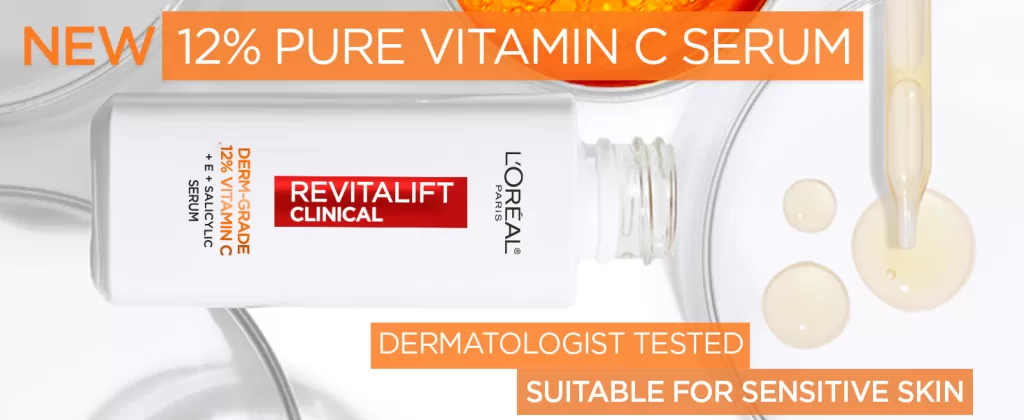 L'Oréal Paris Revitalift Clinical 12% Pure Vitamin C Brightening Serum for Face,: Serum with foundation