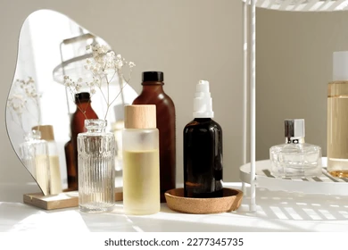 Image of products that could be used: Over-layering skincare risks