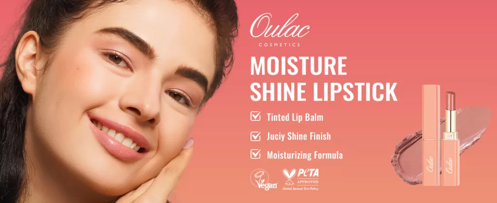 Date makeup looks: Oulac Moisturising Lipstick Coral Peach