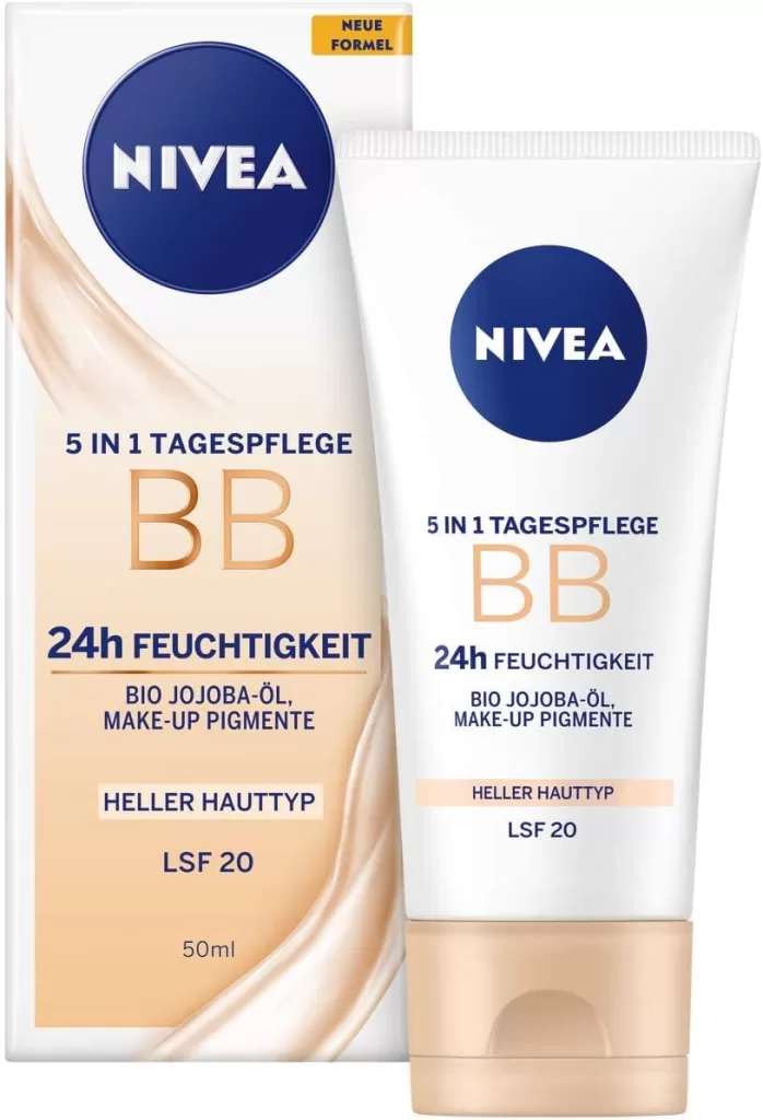 NIVEA BB 5 in 1 Day Cream 24h Moisture (50 ml),: Nivea moisturizer for oily