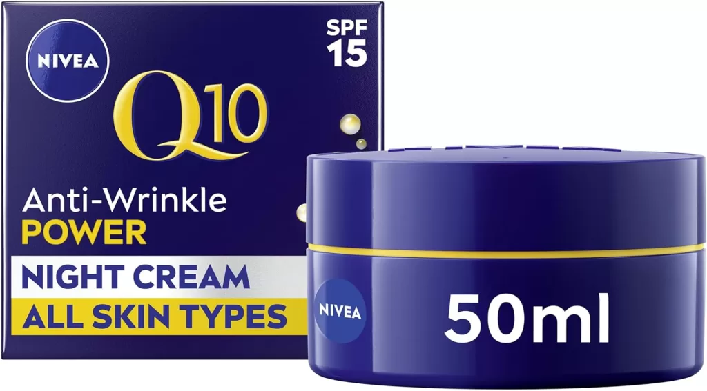 NIVEA Q10 Anti-Wrinkle Power Firming Night Cream (50ml), ,: Nivea moisturizer for oily