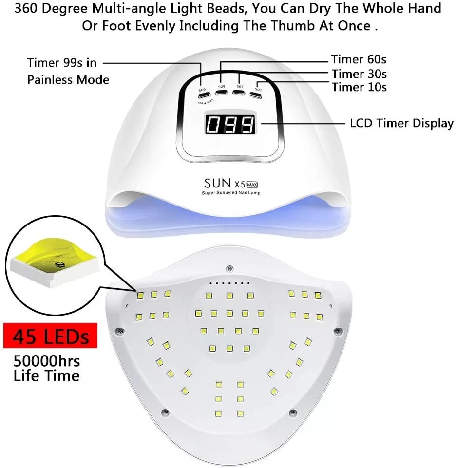 UV LED Nail Lamp: Hands-Free Convenience