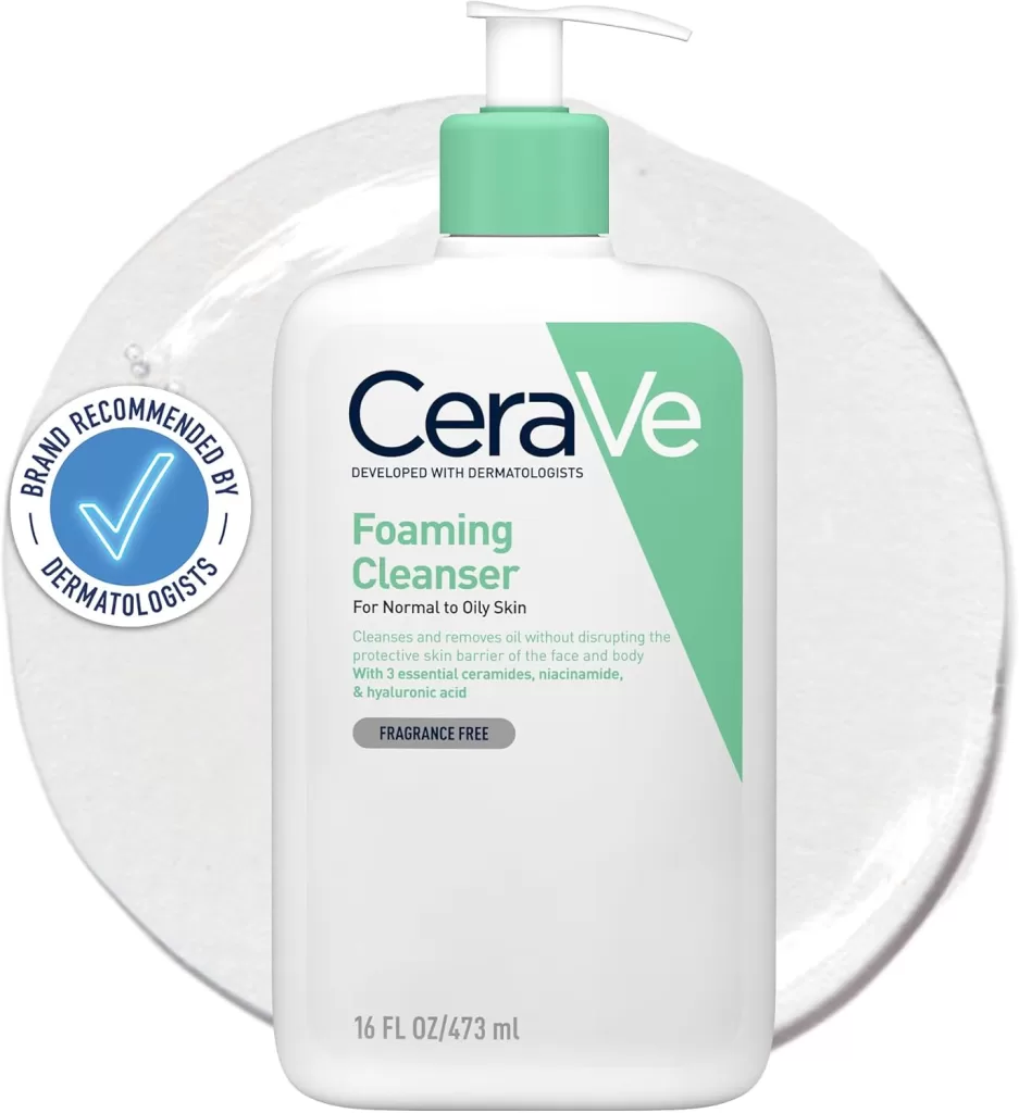 The CeraVe Hydrating Cleanser and Foaming cleanser