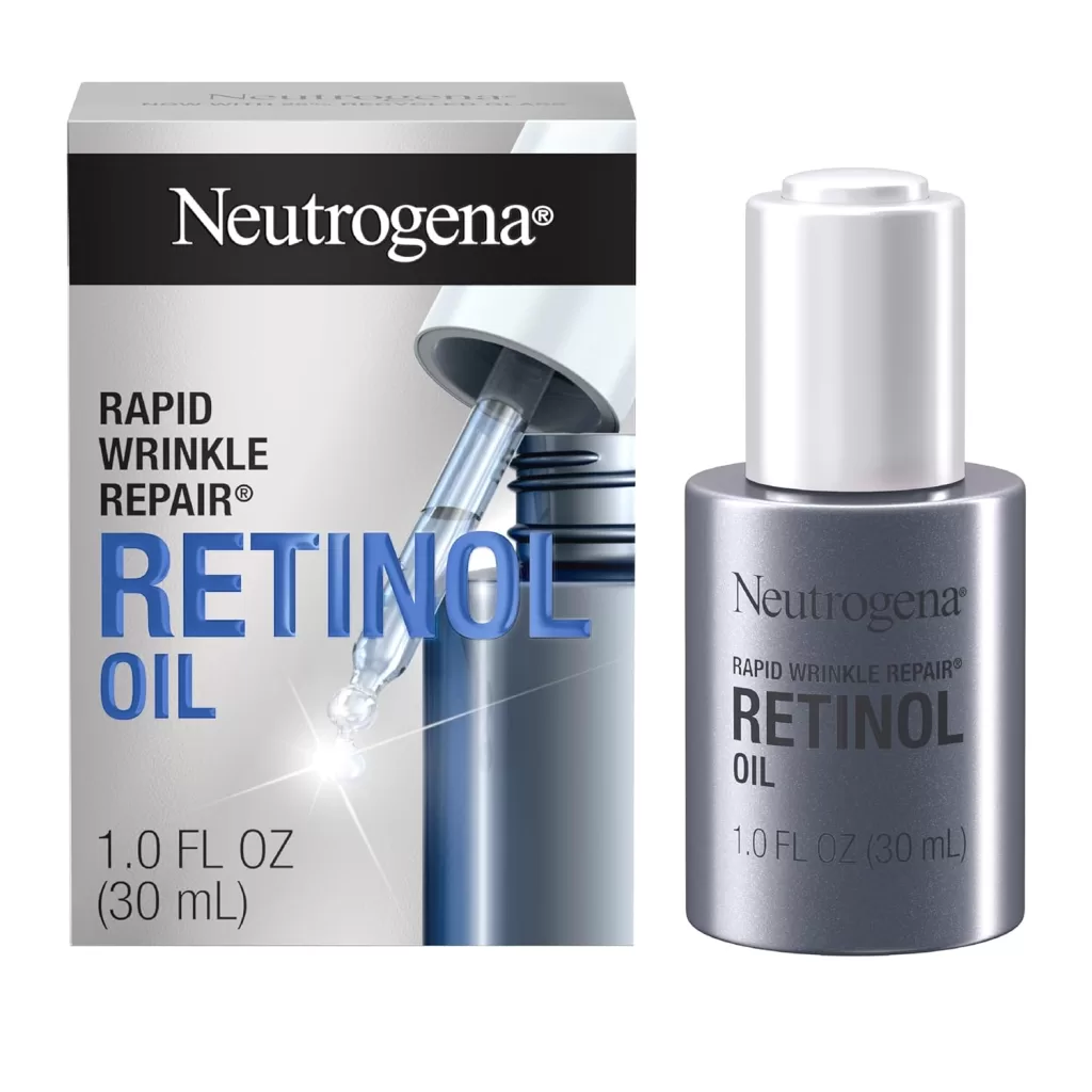 Anti-Aging Skincare products: Neutrogena Retinol Face Oil .3% Concentrated, Rapid Wrinkle Repair