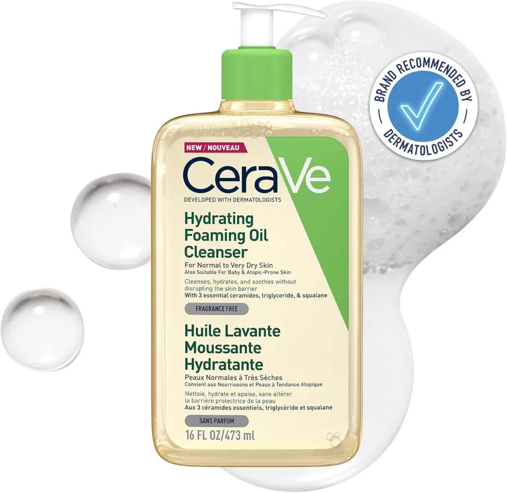 The CeraVe Hydrating Cleanser and oil cleanser