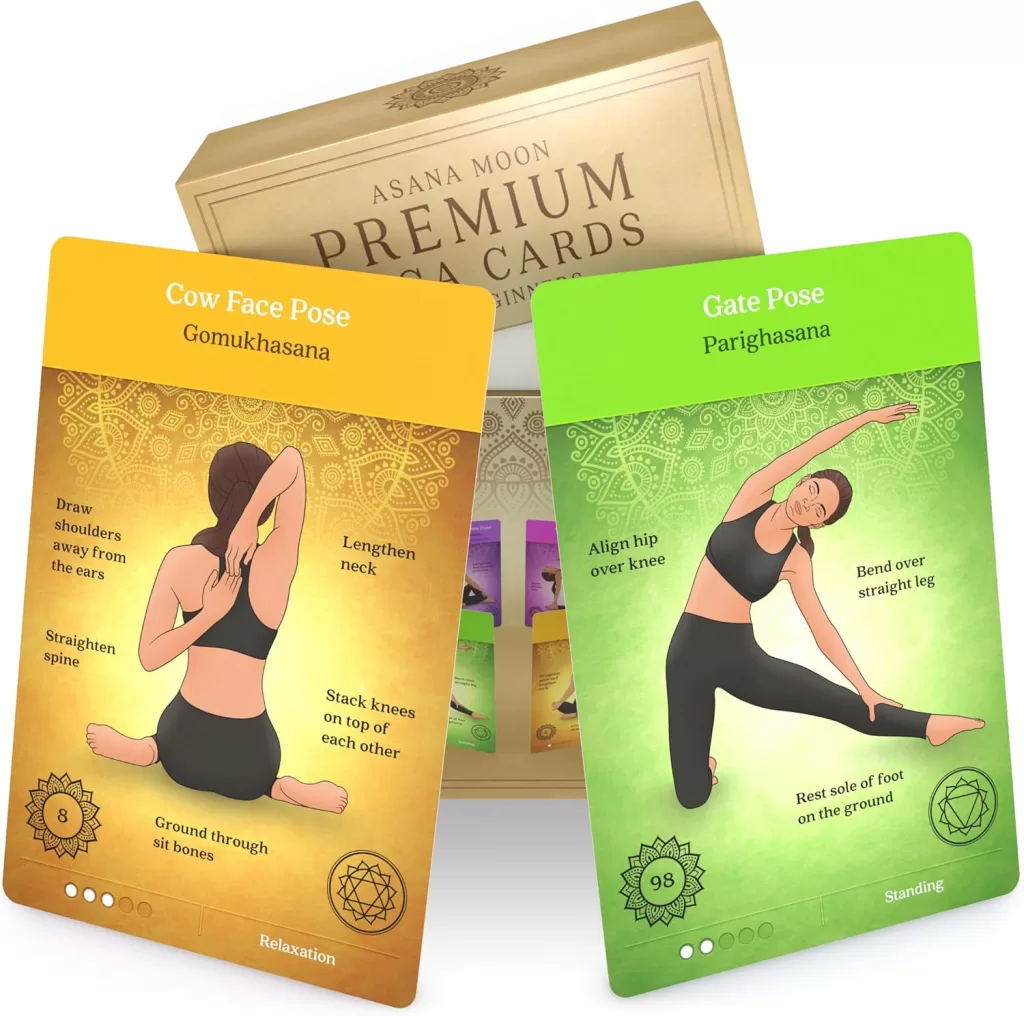 How to get thicker hair: Asana Moon Premium Yoga Cards for Beginners 