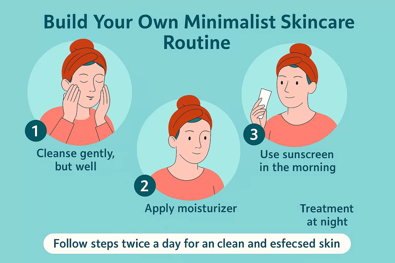 Image of the stages of a Minimalist Skincare Routine