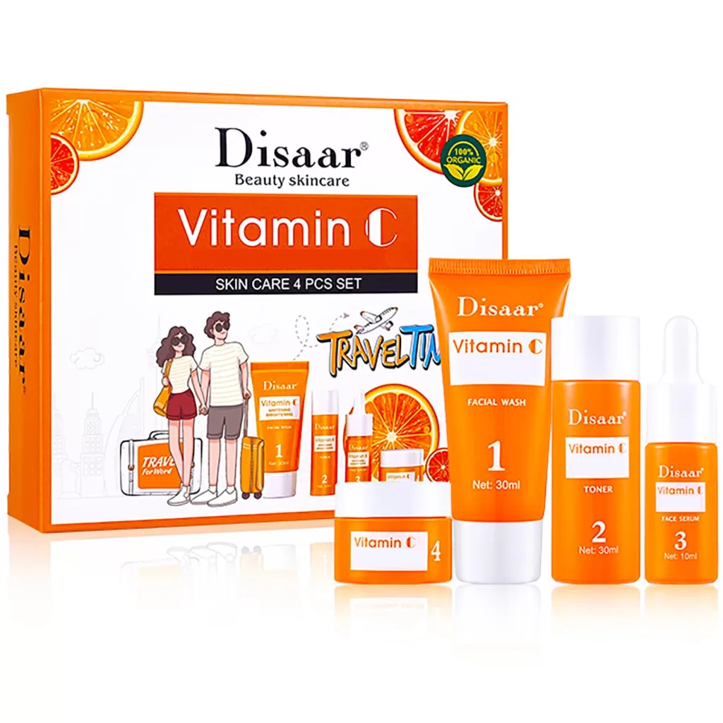 Image of DISAAR BEAUTY Vitamin C Organic Orange Extract Skin Care Set : Skincare Routine Guide