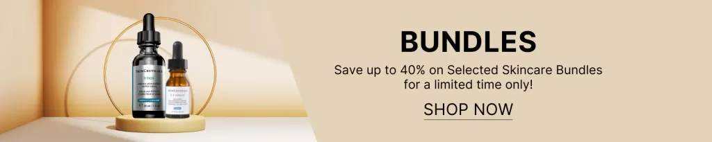 Image advertising Skicare bundles. SkinShop Offers