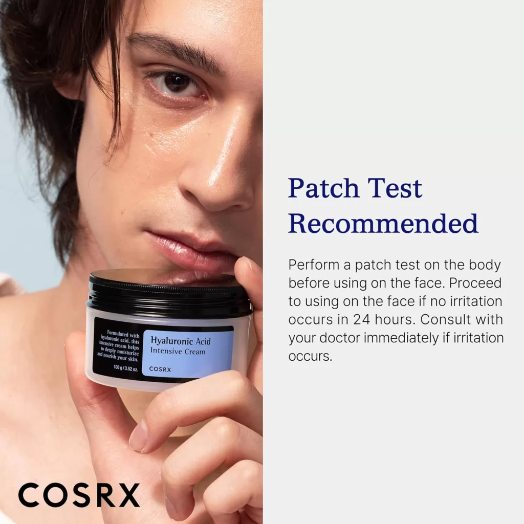 Image of a woman holding,, COSRX hydration cream